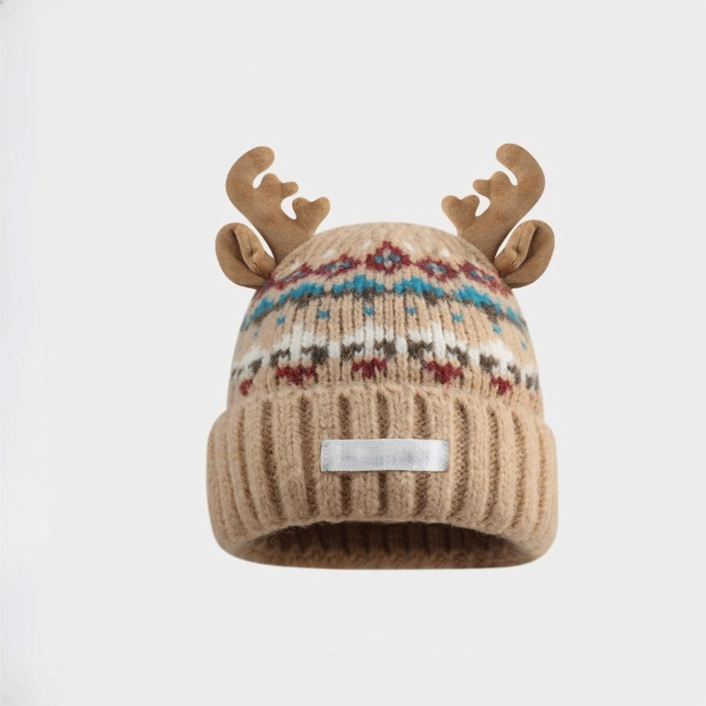 Windproof Knitted Deer Antler Hat Knitted Festival Christmas Antler Hat New Deer Hat  Outdoor
