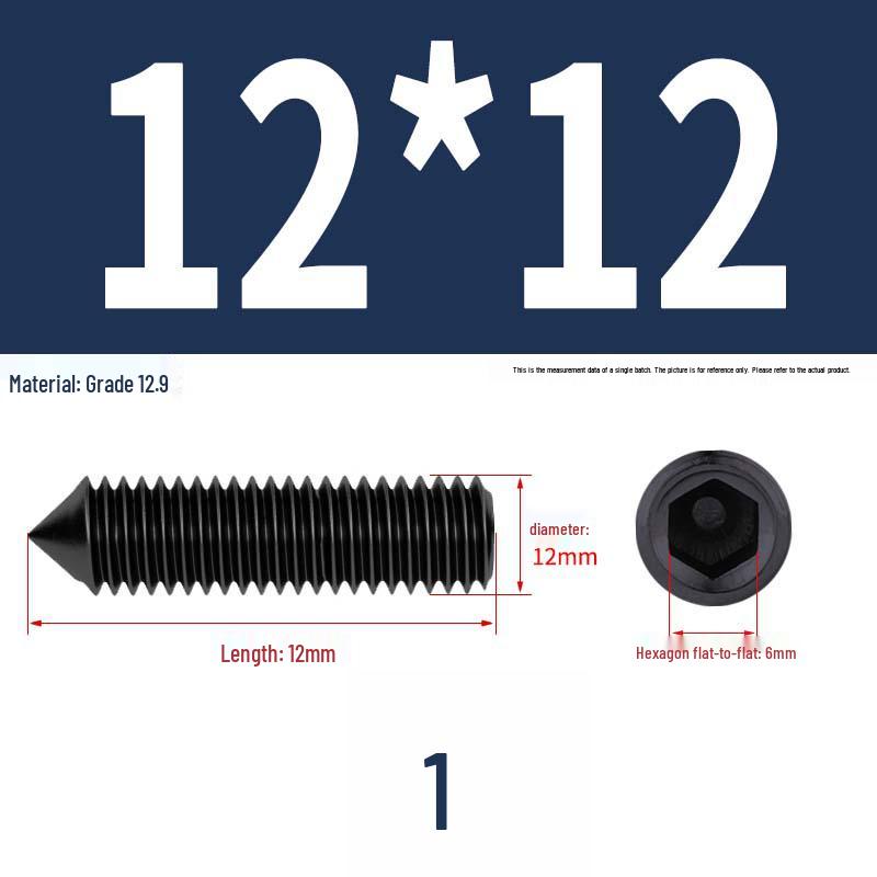 12.9 Edelstahl 304 Innensechskant Kegelspitze Gewindestift M2/M3
