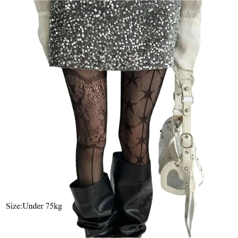 Mesh Design Net Socks Jacquard Small Flowe Hollowed Out Pantyhose  Summer Season