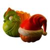 Halloween Pumpkin Face Statue Spooky 3D Printed Green Elf Pumpkin Figurine Collectible Christmas Ornament for Home Decor