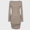 2024 Autumn/Winter Pleated Slim Fit Long-Sleeve Dress - Sexy & Elegant