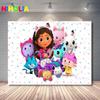 Niholia Gabby Dollhouse Backdrop Kids 2nd Birthday Party Decoration Photography Background Baby Shower Photo Prop Banner