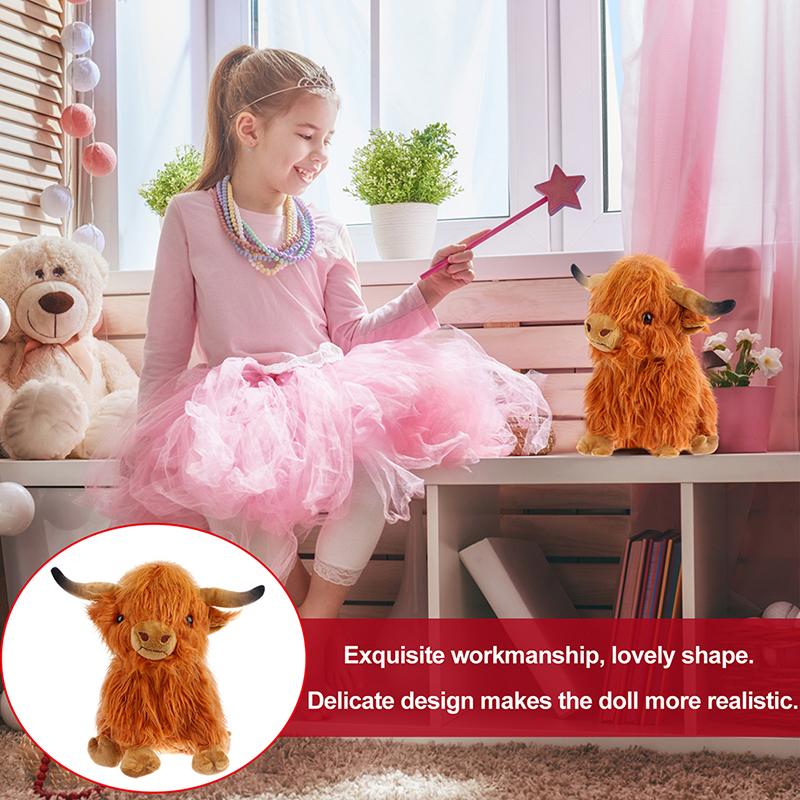 Mucca delle Highlands Animale Peluche Bambola Morbida Imbottita Mucca delle Highlands Giocattolo Peluche Peluche Regalo Per Bambini Ragazzi Ragazze