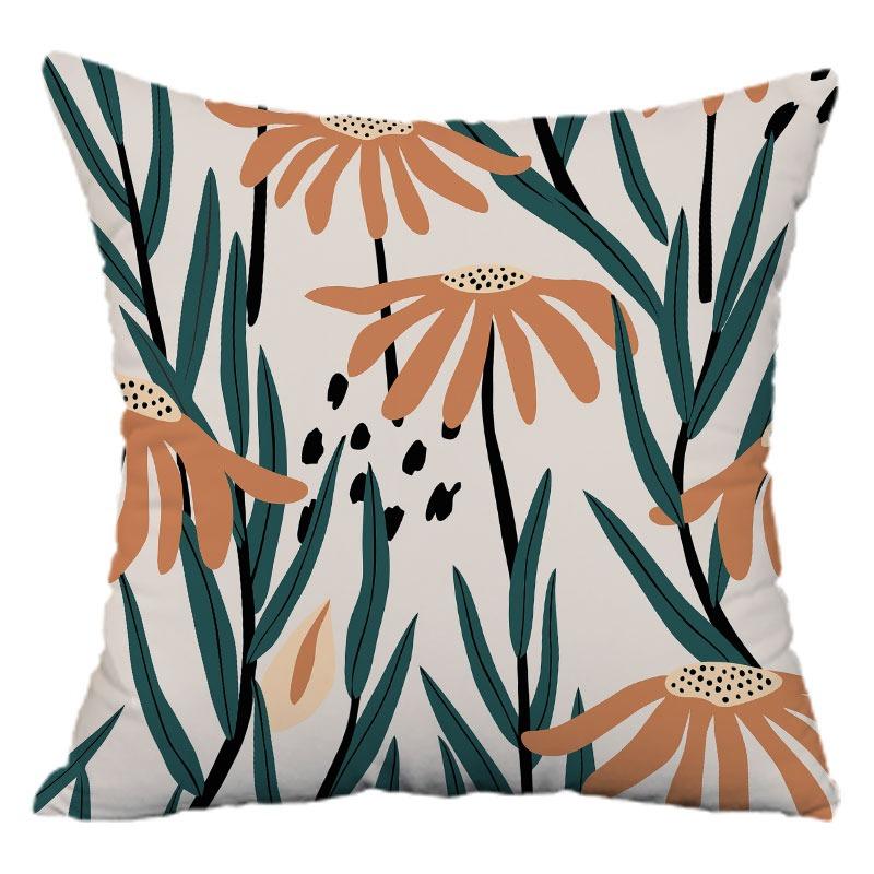 Simple Flower Pattern Pillowcase Dormitory Decoration Office Living Room Sofa Home Pillowcase