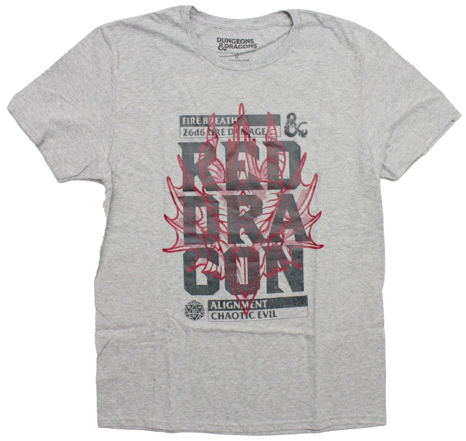 Dungeons & Dragons Mesn T-shirt - Red Dragon Alignment Chaotic Evil XXL