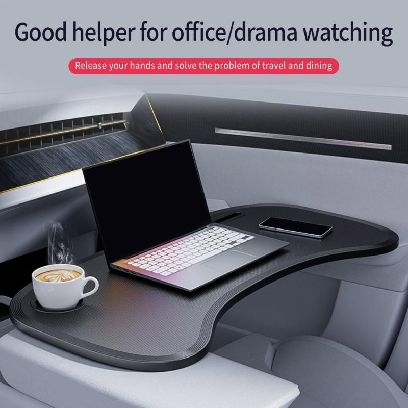Front Passenger Foldable Table For Vehicles Snack Tray Workstation Steering Wheel Foldable Adjustable Tray Board