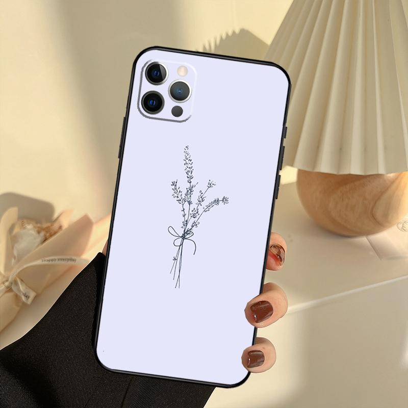 Lavender Purple Flowers Case For iPhone 11 12 13 14 15 16 Pro Max Cover For iPhone 13 12 Mini XR X XS Max Plus