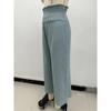 Summer Women's Pants Solid Colour High Waist Drawstring Trousers Casual Cotton Linen Pants Cropped Pants