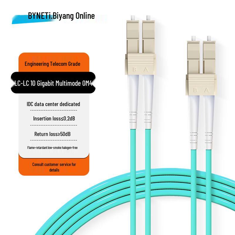 

BYNET OM4 Multimode Duplex Fiber Optic Patch Cable 0.5m