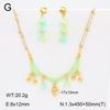 Stainless Steel Gold Flower Set Women 4pcs Necklace Earrings Bracelet Ring Cubic Zirconia Luxury Wedding Party Anniversary Gift