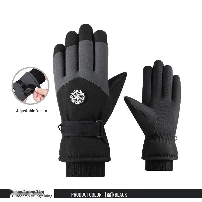 Ski & Cycling Warm Touchscreen Winter Windproof Gloves: Thickened Fleece-Lined Gloves for Outdoor Activities