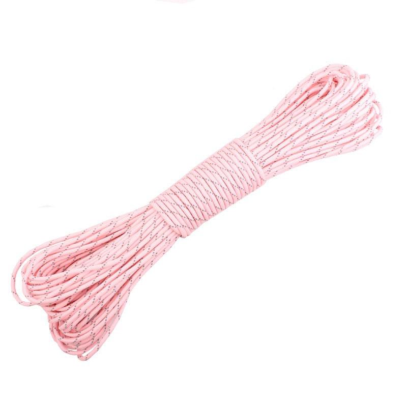 

5m Reflective Paracord, Dia.4mm Luminous Nylon Tent Ropes, 9 Cores, Parachute Cord, Lanyard Camp Survival Rope, Camping Tool 5m светло-розовый