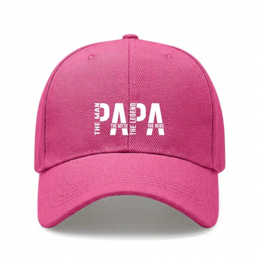 [Papa Dad Hat] Light Beige Polyester Adjustable Breathable Casual Baseball Cap For Men Father's Day Gift