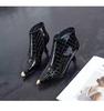 2025 Herbst/Winter Damen Lackleder Spitzschuh Stiletto Stiefeletten - Vielseitige High Heels
