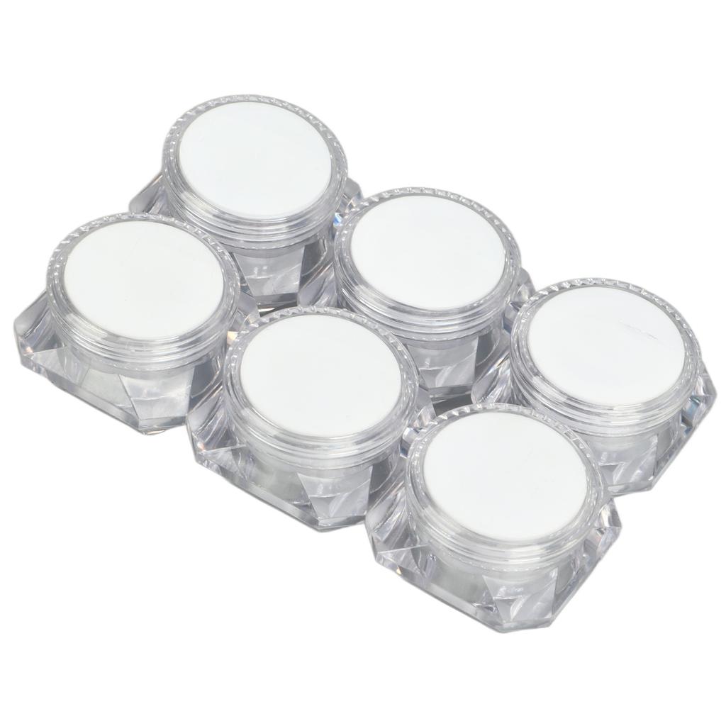 6 Stück Diamantförmige Leere Plastikdosen Tiegel Auslaufsicher Wiederverwendbar Reise Kosmetikbehälter für Camping Wandern