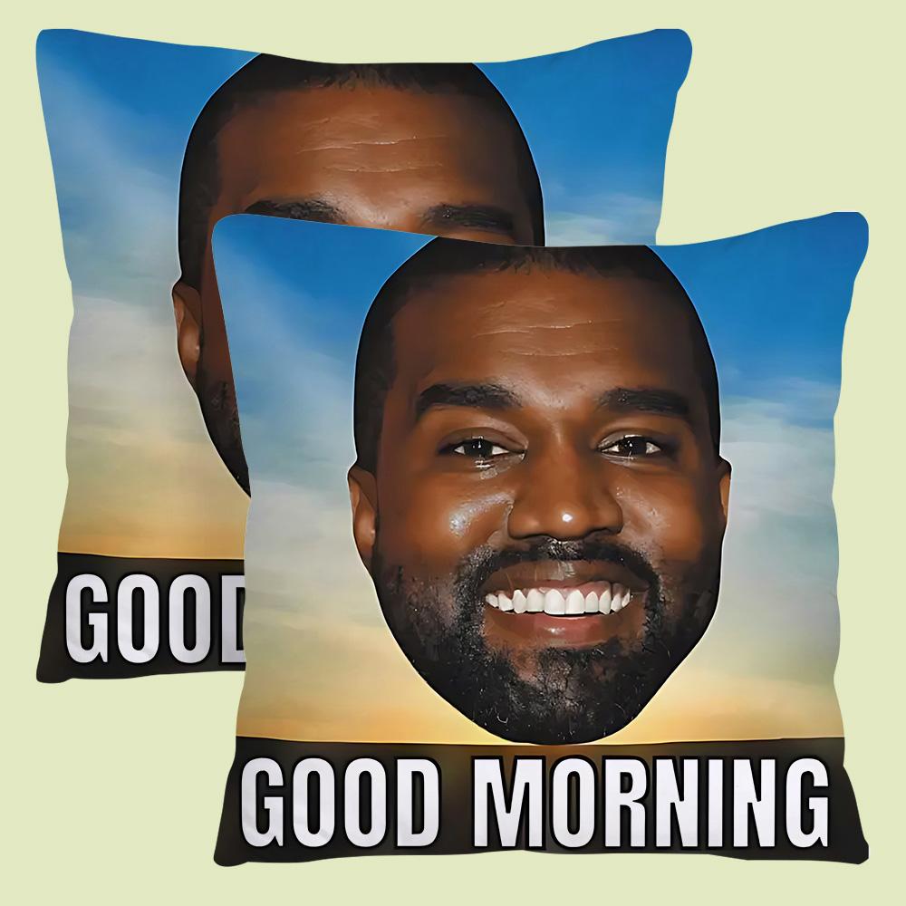 Funny Kanye West Meme Pillow Covers Cartoon Sofa Decorative Home Double-Sided Printing Short Plush Cute Cushion Cover