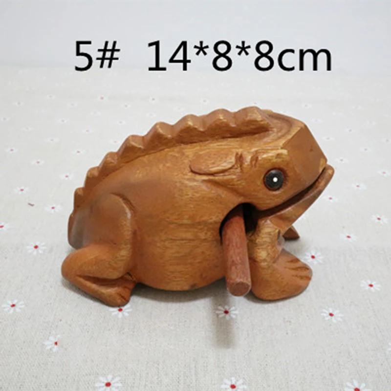 Wooden Lucky Frog Thailand Traditional Craft Croaking Musical Instrument Home Office Decor Fengshui Carved Ornament Kid Toy Gift