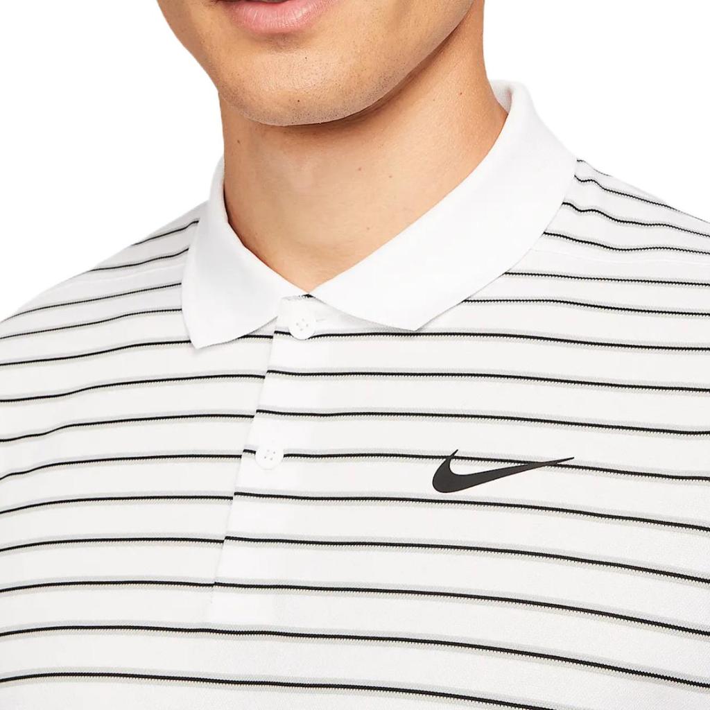 Nike Koszulka polo Dri-FIT Victory Fashion Classic Przyjazna dla skóry w paski Szybkoschnąca Męska Koszulki polo Biała DH0830-100