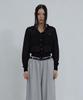Uusoo Kid Mohair Lace V-Neck Cardigan_ Black