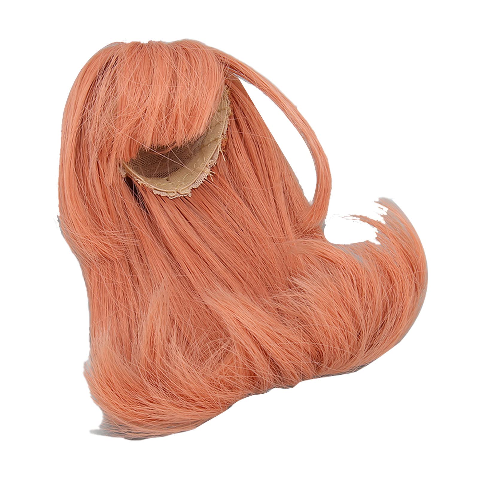 

Replacement Wig for Dolls, 1/6 Scale Doll Hair Wig, High-Temperature Silk Elastic with Bangs (Carrot Orange)