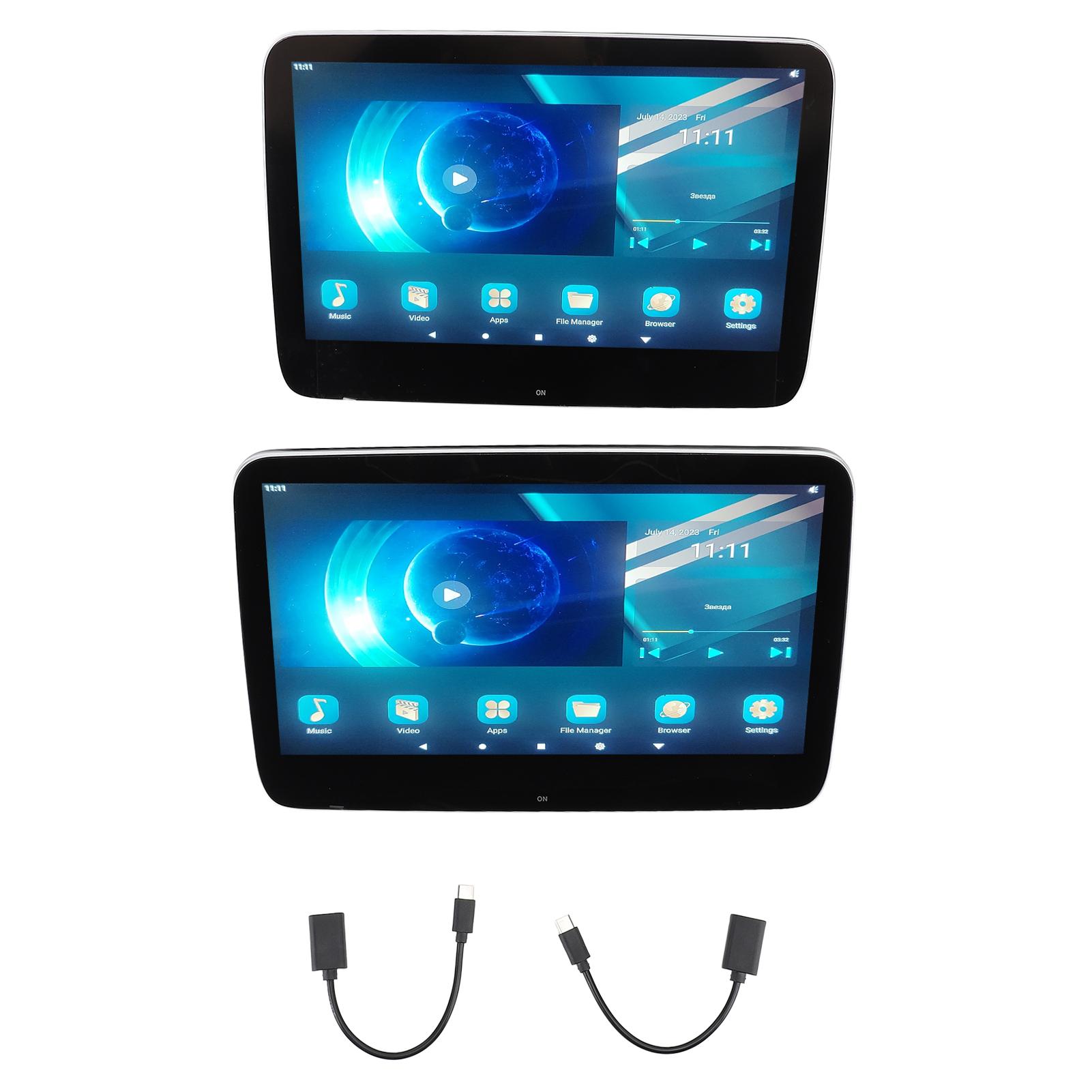 

1 пара мониторов в подголовнике автомобиля, планшет 11,6 дюйма, 1366 × 768 HD, встроенный динамик, замена сенсорного экрана для видео