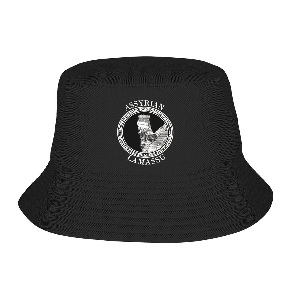 Assyrian Bucket Hat Summer Retro FisherUnisex Hats For Women Portable Travel Hiking Caps Hip Hop Printed Sun Hats