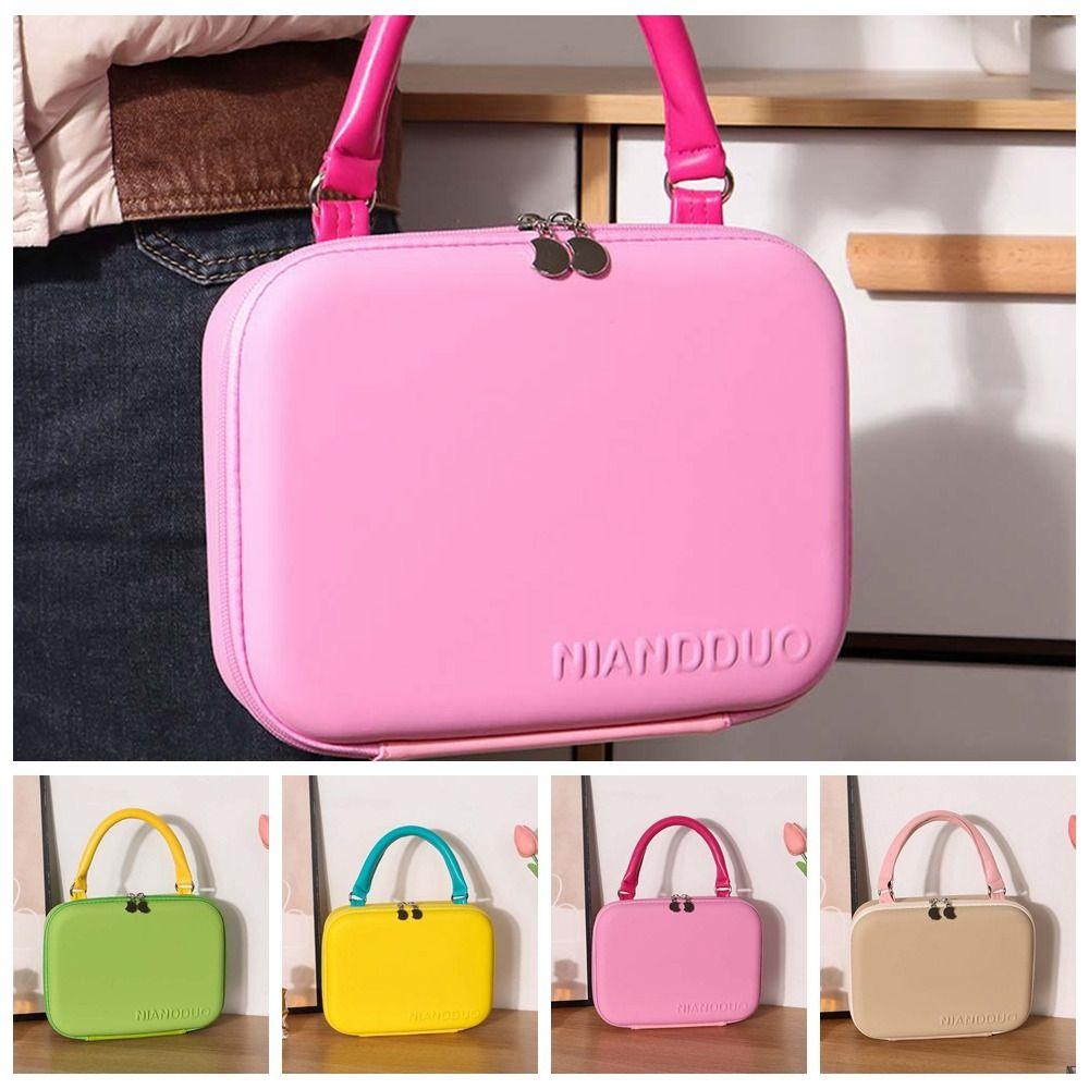 EVA Cosmetic Bag Suitcase Large Capacity Portable Cosmetic Case Handheld Makeup Bag  School