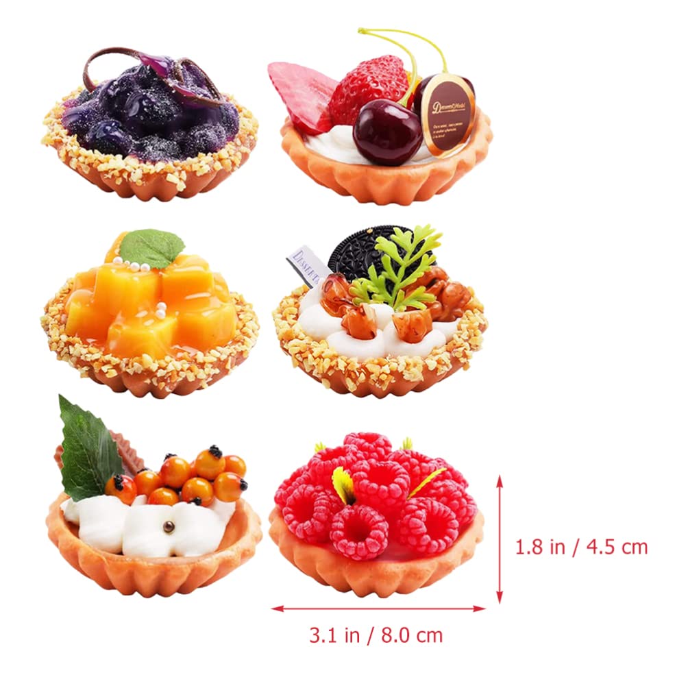 OUNONA Cake Food Egg Tart Fake Cake Fruit Realistic and 6 Perfect for Fruit and Photography Ornaments Models, Samples, Models, Display, Play, Cute,