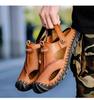 Fashion Genuine Leather Men's Sandals Soft Comfor Slippers Men Summer Outdoor Beach Shoes Designer High Quality Men Sandalias Plus Size