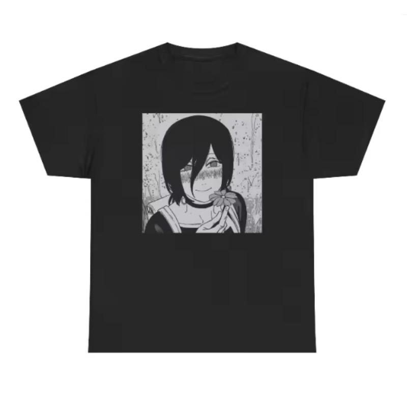 

Summer Unisexs Tshirts Japanese Anime Makima Reze Graphic Clothing Harajuku Y2K Womens Oversized Cotton Tops Tees S