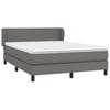 Box Spring Bed with Mattress Gray 140 X 200 Cm Faux Leather