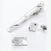 Spot Diamond Plated Silver Square Alloy Suit Men's Cufflinks Collar Clip