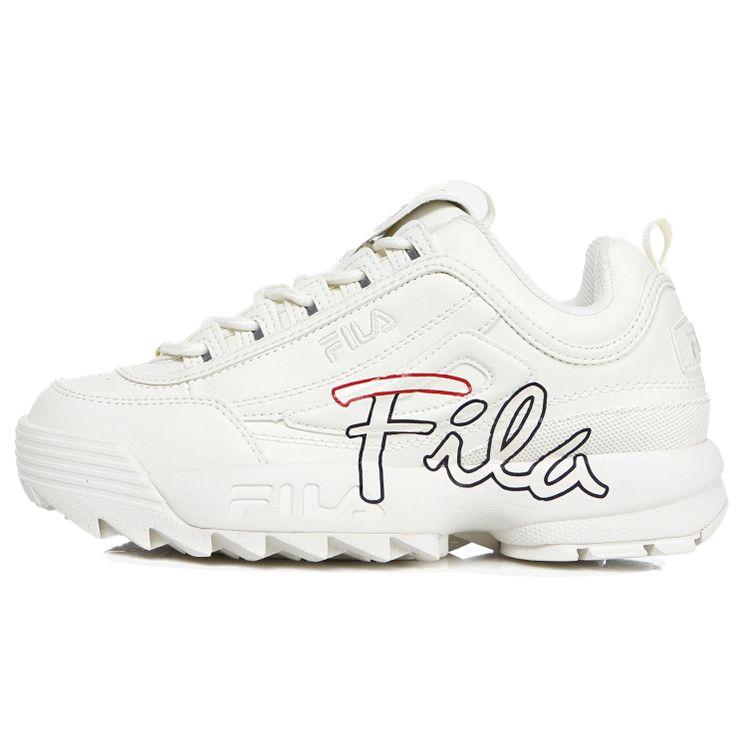 FILA Disruptor 2 Fabric Synthetic Leather Comfortable Low-Top Dad Sneakers Unisex sneaker Cream 1FM00863_113