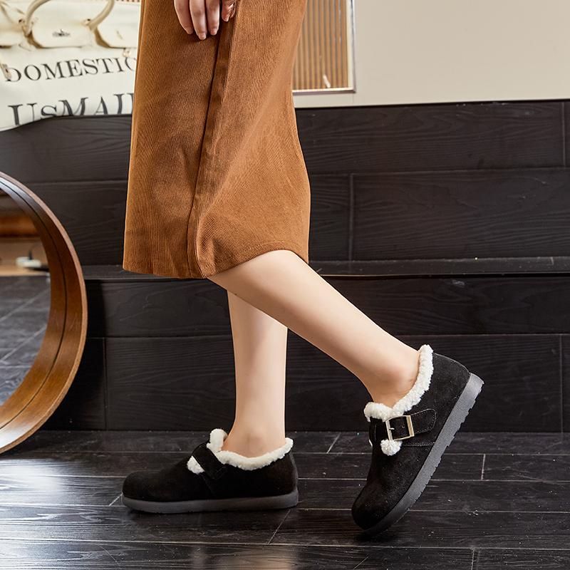 Flat-soled Plus Velvet Flat Shoes for Women Winter Women Sneakers Shoes Comfortable Fur Female Shoes for Women