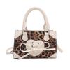 Fashionable Small Square Bag With Bow Accent In Black White Red And Khaki Colors