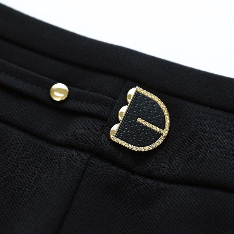 Pasiter Women's Elastic Waist Slim-Fit Trousers