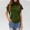 Women's Turtleneck Top Crewneck Short Sleeve T-shirt