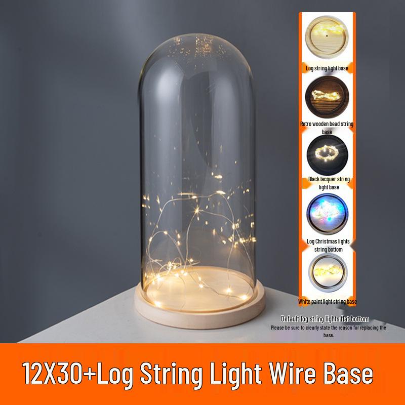 LED Sea Urchin Night Light with Preserved Flower in Glass Cover