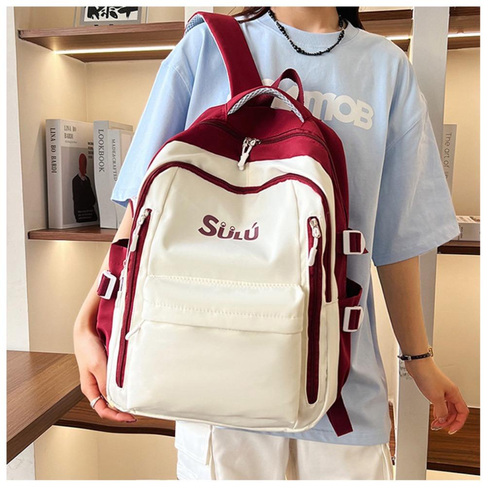 New middle school girls double shoulder schoolbag ins Fengsen Korean version large capacity high value fashion backpack