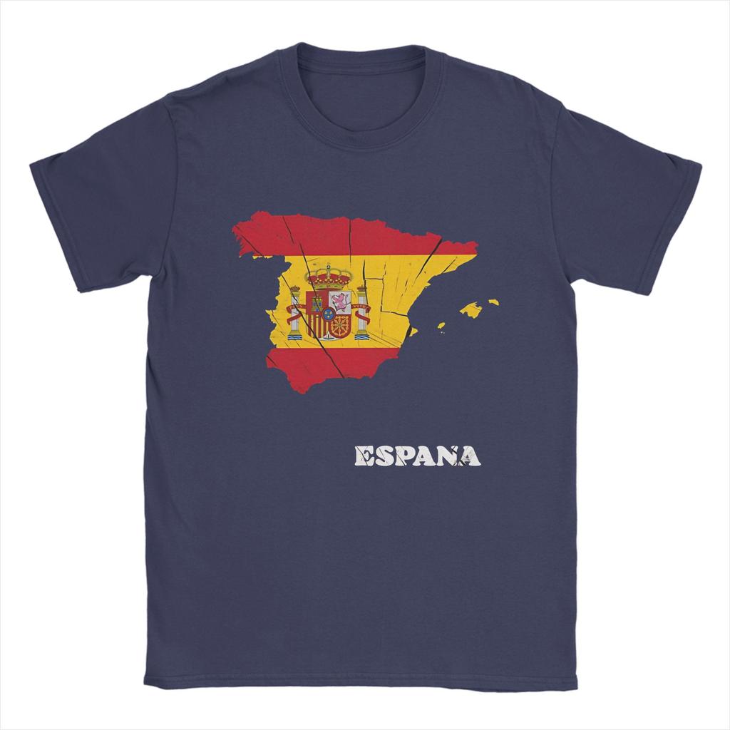 Espana Spain Flag Unisex T Shirts Spanish Vintage Tee Shirt Short Sleeve Crewneck TShirt Cotton Summer Clothing