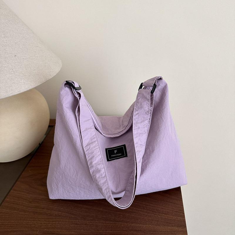 Simple and Casual Design, Large-capacity Waterproof Nylon Bag, Shoulder Bag, Women's Lightweight Literary Commuter Tote Bag