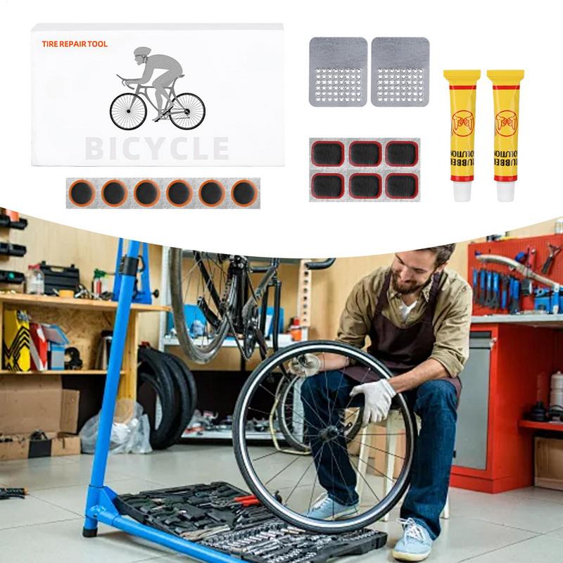 Bike Tire Repair Kit Bike Tire Patch Repair Kit Glueless Tyre Tool Set For Mountain Men Women Removal Changing Portable Road