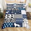 Galaxy Wolf Duvet Cover Set Full Size, Bedding Set for Boys Girls, Wolf Head Printed Duvet Cove Set 1 Quilt Cover 2 Pillowcases