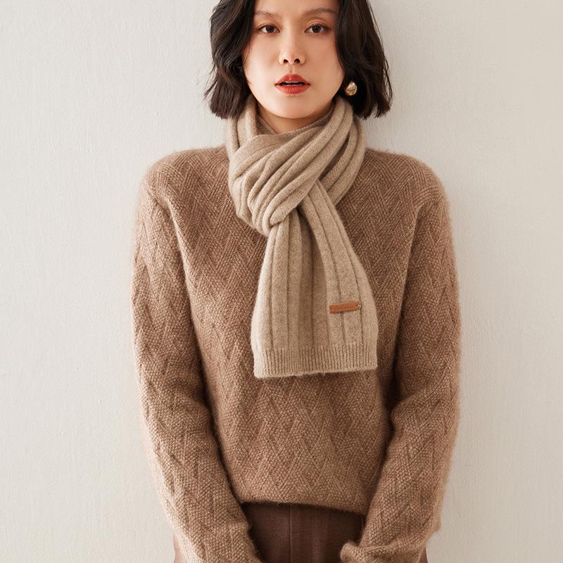 Women's 100% Pure Cashmere Scarf - New Autumn/Winter Style, High-Grade Solid Color, Warm and Stylish.