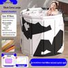 Large Portable Soaking Tub with Thick Quilted Insulation - No Installation Needed, Folding Bathtub for Adults.