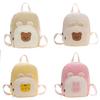 Kids Bear Cartoon Canvas Backpack With Breathable And Durable Design For Preschool Children