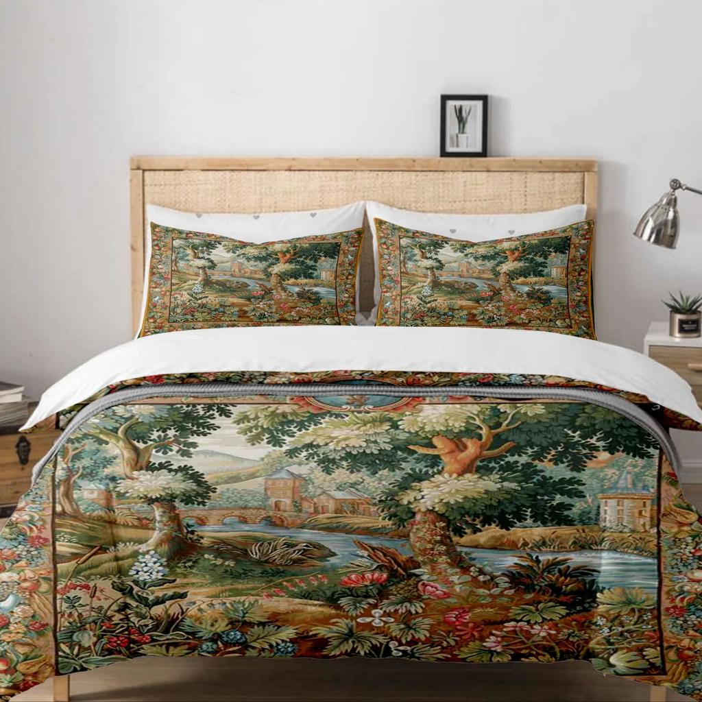 Flemish Verdure Renaissance Duvet Cover Set King Queen Double Full Twin Single Size Boys Bed Linen Set