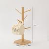 Sturdy Wooden Mug Holder Tree Non Slip Versatile Coffee Mug Rack Thicken Base with 6 Hooks Coffee Cup Holder for Countertop