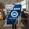 1PC Custom Name Brighton&Hove Albion Patterned Flannel Blanket Suitable For All Seasons for Home Decor Warmth and Comfort Gifts Holiday Present