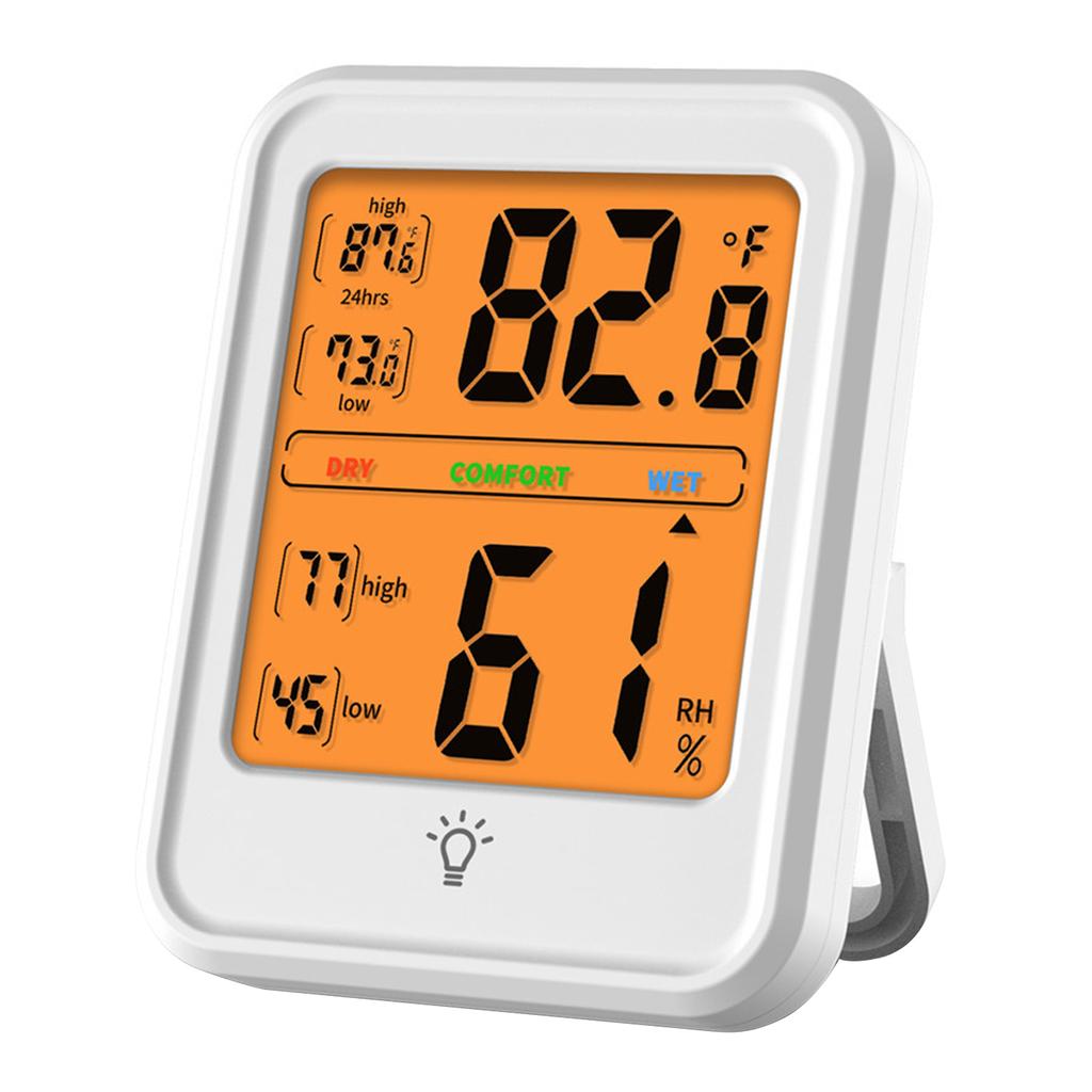 Horloge Numérique Mural Magnétique - Affichage Heure, Date, Température, Humidité, LCD, Support Bureau Ou Frigo, 7.4x7.4cm
